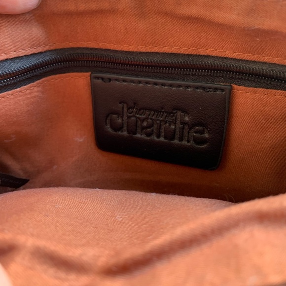 Charming Charlie crossbody bag . Camel color. Lots of compartments. Brass gold - Picture 7 of 8